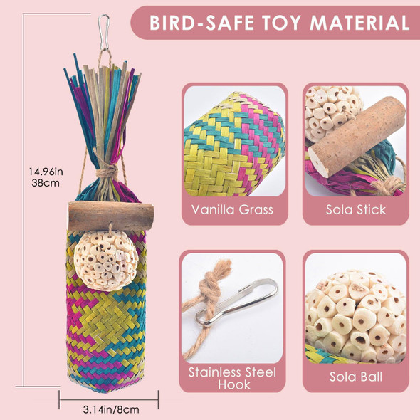 Katumo Bird Toys Parrot Chew Toys Bird Cage Accessories For Small To Large Parrots Parakeets Conures Cockatiels Lovebirds African Greys Cockatoos Parrots