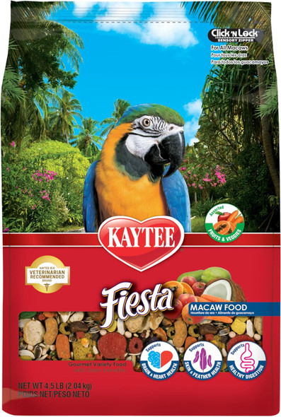 Kaytee Fiesta Macaw Pet Bird Food, 4.5 Lb