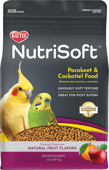 Kaytee Nutrisoft Pet Parakeet & Cockatiel Bird Food, 2 Lb