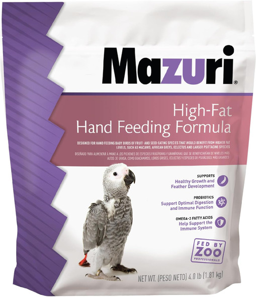 Mazuri High-Fat Hand Feeding Formula For Baby Birds 4 Pound (4 Lb) Bag