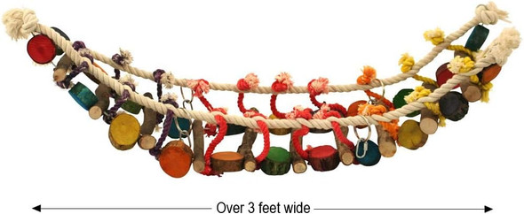 Northern Parrots Jungle Wood And Rope Ladder Parrot Toy