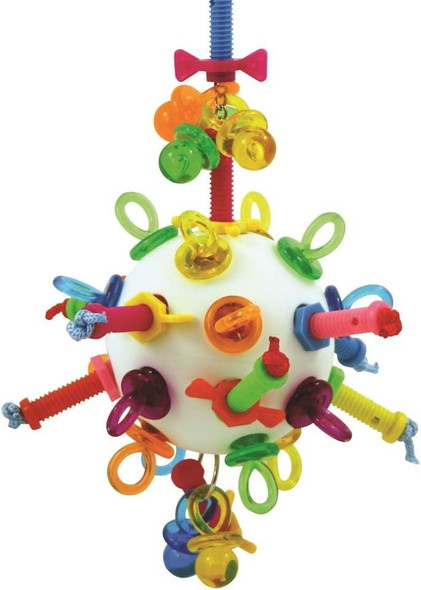 Nuts, Bolts & Binkies Parrot Toy Large Plastic Ball Shaped Bird Puzzle African Grey Parrots - Parrots - Cockatoos - Macawsayc-A616