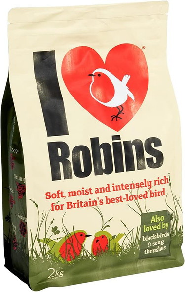 Robin Food 2Kg - I Love Robins - Super-Rich High Energy Bird Food For Robins, Blackbirds And Thrushes, Brownilr-2 Robin Food 2Kg - I Love Robins - Super-Rich High Energy Bird Food For Robins, Blackbirds And Thrushes, Brownilr-2