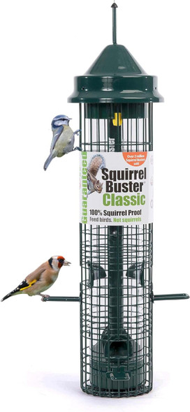 Squirrel-Proof Bird Feeder For Seeds And Mixes - Jacobi Jayne® Squirrel Buster® Classic – Pigeon Proof Metal Bird Seed Feeder For Wild Birds – Easy Clean Hanging Seed Bird Feeder For Garden Birdssb-C