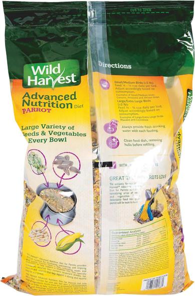 Wild Harvest Advanced Nutrition Parrot 8 Pound Bag,White Wild Harvest Advanced Nutrition Parrot 8 Pound Bag,White
