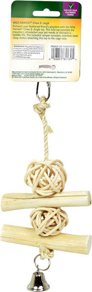 Wild Harvest Chew And Jingle For Cockatiels, Parakeets, Finches And Caged Birds, 1 Count, Toy Made With Real Wood Materials Wild Harvest Chew And Jingle For Cockatiels, Parakeets, Finches And Caged Birds, 1 Count, Toy Made With Real Wood Materials