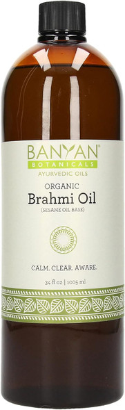 Banyan Botanicals Brahmi Oil With Sesame Base - Usda Organic - Ayurvedic Skin & Hair Oil With Gotu Kola & Baco Banyan Botanicals Brahmi Oil With Sesame Base - Usda Organic - Ayurvedic Skin & Hair Oil With Gotu Kola & Baco