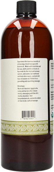 Banyan Botanicals Brahmi Oil With Sesame Base - Usda Organic - Ayurvedic Skin & Hair Oil With Gotu Kola & Baco Banyan Botanicals Brahmi Oil With Sesame Base - Usda Organic - Ayurvedic Skin & Hair Oil With Gotu Kola & Baco