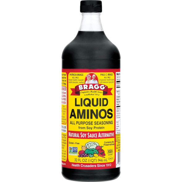 Bragg Liquid Aminos All Purpose Seasoning 32Oz And Organic Extra Virgin Olive Oil 32Oz Bundle