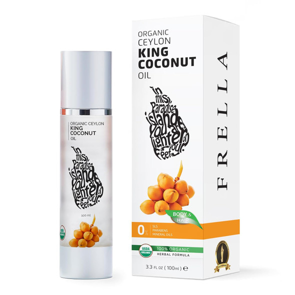 Frella Organic King Coconut Oil Coconut Oil For Skin Coconut Body Oil Hair Oil 3.3 Fl Oz Frella Organic King Coconut Oil Coconut Oil For Skin Coconut Body Oil Hair Oil 3.3 Fl Oz