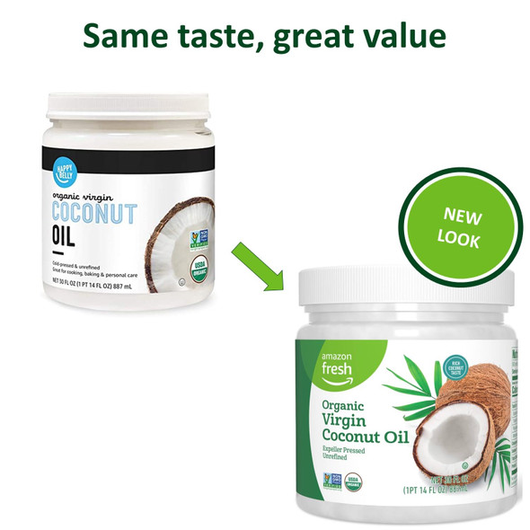 Fresh, Organic Virgin Coconut Oil, 30 Fl Oz (Previously Happy Belly, Packaging May Vary)
