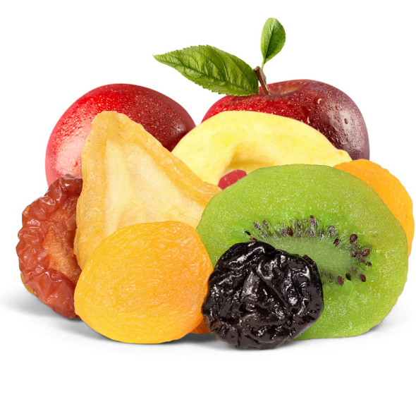 Dried Mixed Fruit With Prunes By It'S Delish, 2 Lbs (32 Oz) Bulk  Snack Mix Of Prunes, Apricots, Plums, Apple Rings, Ne