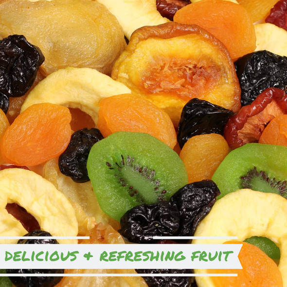 Dried Mixed Fruit With Prunes By It'S Delish, 2 Lbs (32 Oz) Bulk  Snack Mix Of Prunes, Apricots, Plums, Apple Rings, Ne
