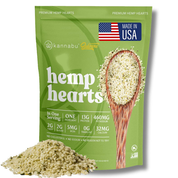 Kannabu Hemp Hearts  Mix In Protein Shake, Smoothie, Yogurt, Oatmeal  Healthy Snacks  Plant Based Protein, High Fiber