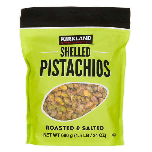 Kirkland Signature Nuts, Shelled Pistachios Roasted & Salted 24 Ounce (Pack Of 1) Kirkland Signature Nuts, Shelled Pistachios Roasted & Salted 24 Ounce (Pack Of 1)