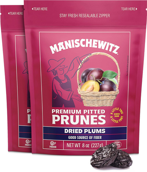 Manischewitz Premium Unsweetened California Pitted Prunes, 8Oz (2 Pack = 1 Pound )  Resealable Bags  Gluten   No Sugar Added  Good Source Of Fiber  Product Of The Usa  Kosher  Made From Dried Plums Manischewitz Premium Unsweetened California Pitted Prunes, 8Oz (2 Pack = 1 Pound )  Resealable Bags  Gluten   No Sugar Added  Good Source Of Fiber  Product Of The Usa  Kosher  Made From Dried Plums