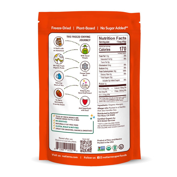 Natierra Nature'S All Foods Organic Ze-Dried Mangoes  Non-Gmo & Vegan 1.5 Ounce Natierra Nature'S All Foods Organic Ze-Dried Mangoes  Non-Gmo & Vegan 1.5 Ounce