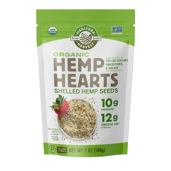 Organic Hemp Seeds, 7Oz 10G Plant Based Protein And 12G Omega 3 & 6 Per Srv  Smoothies, Yogurt & Salad  Non-Gmo, Vega Organic Hemp Seeds, 7Oz 10G Plant Based Protein And 12G Omega 3 & 6 Per Srv  Smoothies, Yogurt & Salad  Non-Gmo, Vega