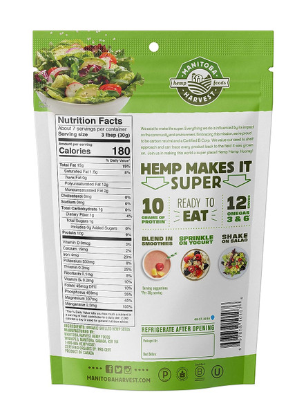 Organic Hemp Seeds, 7Oz 10G Plant Based Protein And 12G Omega 3 & 6 Per Srv  Smoothies, Yogurt & Salad  Non-Gmo, Vega Organic Hemp Seeds, 7Oz 10G Plant Based Protein And 12G Omega 3 & 6 Per Srv  Smoothies, Yogurt & Salad  Non-Gmo, Vega