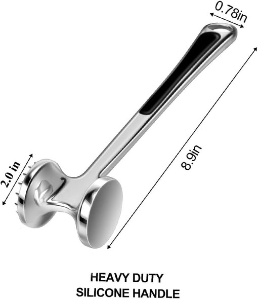 Aowoto Meat Tenderizer Hammer Mallet Tool Pounder For Tenderizing Steak Beef And Poultry. With Rubber Comfort Grip Handle.Dishwasher Easy Aowoto Meat Tenderizer Hammer Mallet Tool Pounder For Tenderizing Steak Beef And Poultry. With Rubber Comfort Grip Handle.Dishwasher Easy