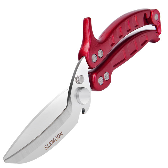 Slemoon Kitchen Shears Heavy Duty Poultry Shears Meat Cutting Dishwasher Safe And Stainless Food Kitchen Scissors For Chicken Turkey Thanksgiving Burgundy