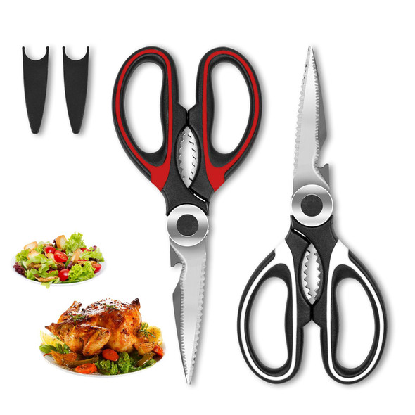 Szhlux 2-Pack Kitchen Scissors Heavy Duty Premium Sharp Kitchen Shears For Food Fish Meat Bones Poultry And Vegetables With Strong Stainless Steel Blades Multi Purpose Cooking Scissors