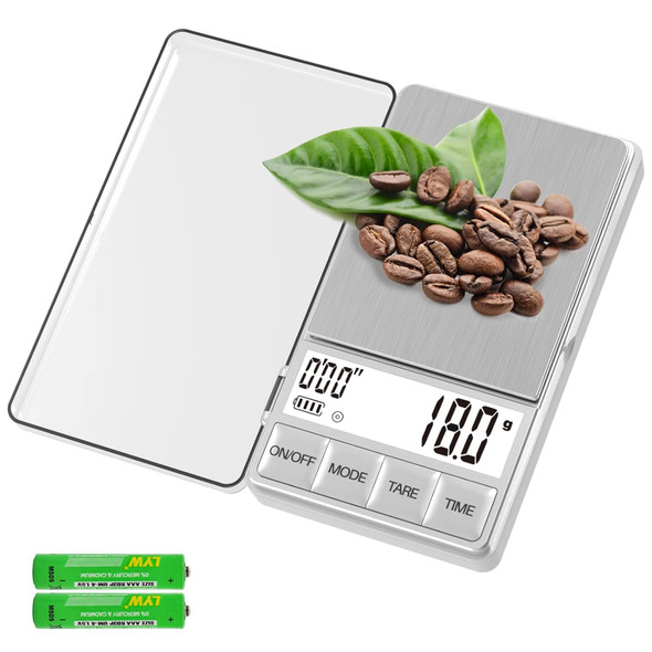 Weightman Small Coffee Scale With Timer Espresso Scale With Timer 1000 X 0.1G Mini Food Scale Large Backlit Lcd Display Stainless Steel Digital Pocket Scale Grams And Ounces… Weightman Small Coffee Scale With Timer Espresso Scale With Timer 1000 X 0.1G Mini Food Scale Large Backlit Lcd Display Stainless Steel Digital Pocket Scale Grams And Ounces…