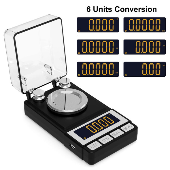 Weightman Milligram Scale 50G / 0.001G Reloading Scale With 2X 20G Calibration Weight High Precision Jewelry Scale With Large Lcd Display Mg Scale For Gold Medicine Powder Battery Included Weightman Milligram Scale 50G / 0.001G Reloading Scale With 2X 20G Calibration Weight High Precision Jewelry Scale With Large Lcd Display Mg Scale For Gold Medicine Powder Battery Included