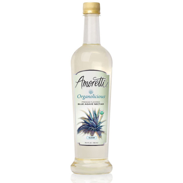 Amoretti Premium Organic Blue Agave Nectar Clear, 25.4 Fluid Ounce - No artificial flavors, no preservatives, Low Glycem