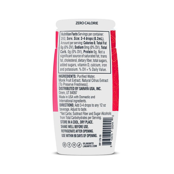 Lakanto Liquid Monk Fruit Extract Drops - Zero Calorie, Zero Sugar, Keto Drink Sweetener, Sugar Substitute, On the Go, Tea, Coffee, Water, Smoothies, Other Drinks (Original - 1.76 fl oz - Pack of 6) Lakanto Liquid Monk Fruit Extract Drops - Zero Calorie, Zero Sugar, Keto Drink Sweetener, Sugar Substitute, On the Go, Tea, Coffee, Water, Smoothies, Other Drinks (Original - 1.76 fl oz - Pack of 6)