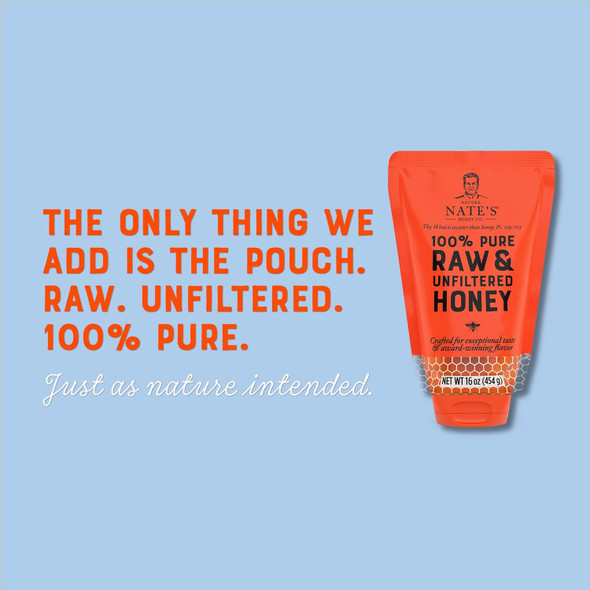 Nature Nate's 100% Pure, Raw & Unfiltered Honey, No-Drip Sustainable Squeeze Pouch Purity , No Additives, 16 O Nature Nate's 100% Pure, Raw & Unfiltered Honey, No-Drip Sustainable Squeeze Pouch Purity , No Additives, 16 O