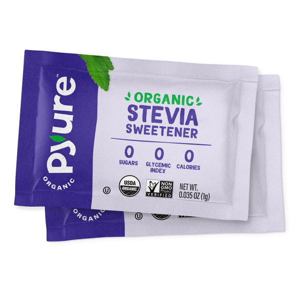 Pyure Organic Stevia Packets Granulated Sugar Packets - White Sugar Substitute Zero Carb, Zero Sugar, Zero Calorie Sweetener Packets Plant-Based Stevia Packets for Keto Coffee 1000 Count