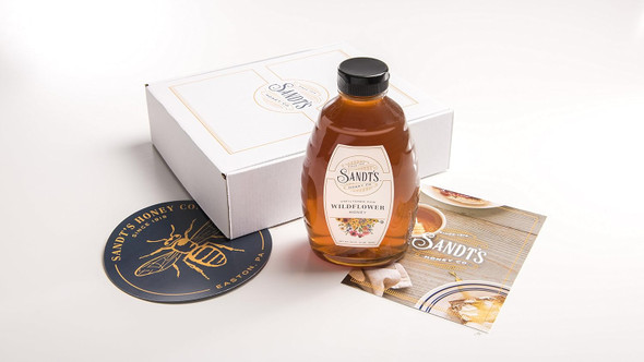 Sandt's Wildflower Honey, Unfiltered Raw Honey, Non-GMO Genuine, Pure Honey (2 lbs)