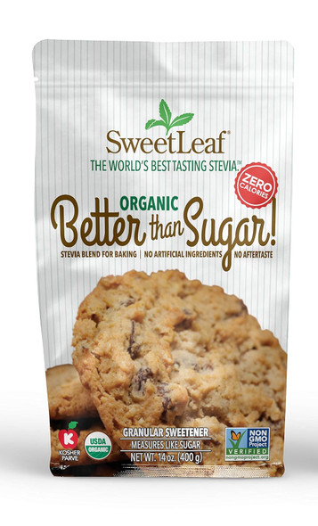 SweetLeaf Better Than Sugar Organic Stevia Granular Sweetener - Blend for Baking, Stevia Powder, Zero Calorie Sweetener,