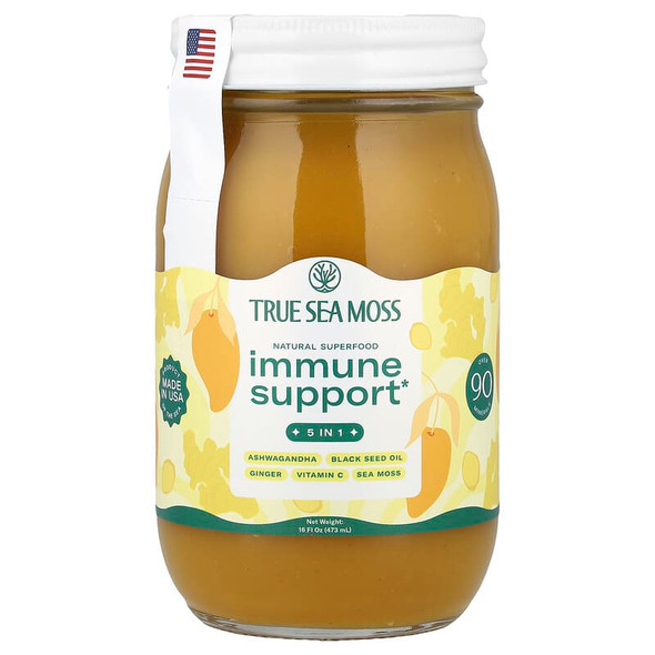 True Sea Moss, Natural Superfood, Immune Support 5 In 1, Mango, 16 fl oz (473 g) True Sea Moss, Natural Superfood, Immune Support 5 In 1, Mango, 16 fl oz (473 g)