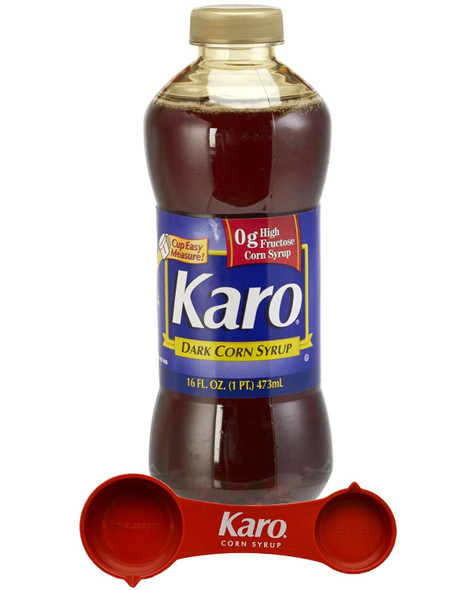 Karo Dark Corn Syrup, 16 Fluid Ounce Bottle, Gluten , with Karo Measuring Spoon
