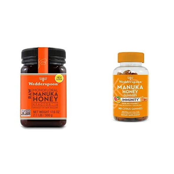 Wedderspoon Raw Premium Manuka Honey KFactor 16+, Unpasteurized, Genuine Zealand Honey