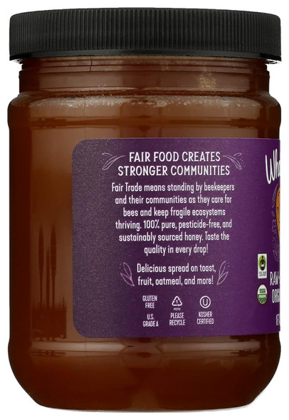WHOLESOME SWEETENERS Honey FRTRD Raw Organic, 16 Ounce