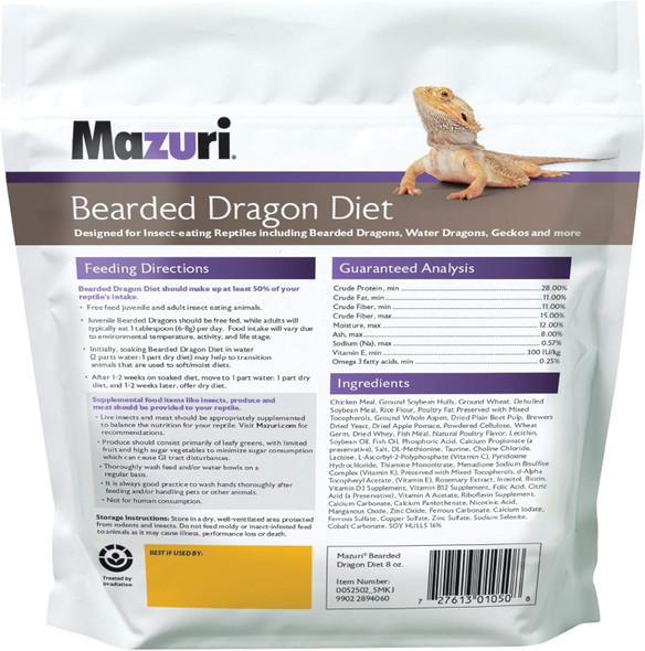 Mazuri Bearded Dragon Food - Insect Portion Of A Complete Diet 8 Ounce (8 Oz) Bag Mazuri Bearded Dragon Food - Insect Portion Of A Complete Diet 8 Ounce (8 Oz) Bag