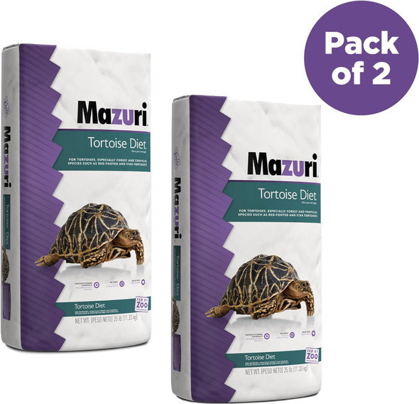 Mazuri Tortoise Diet 25 Pound (25 Lb.) Bag - Pack Of 2