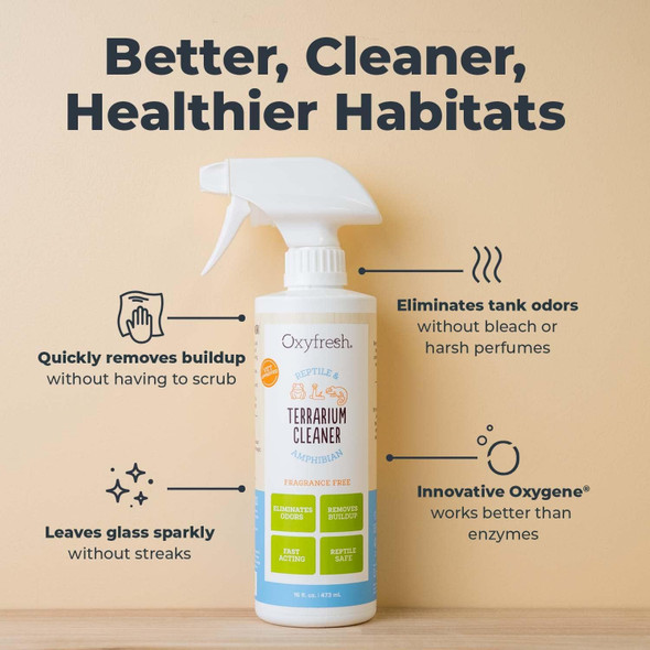 Oxyfresh Premium Terrarium Cleaner – Professional Amphibian & Reptile Terrarium Smell Eliminator – Safe & Quickly Removes Waste & Odors – Streak Glass – Bleach Oxyfresh Premium Terrarium Cleaner – Professional Amphibian & Reptile Terrarium Smell Eliminator – Safe & Quickly Removes Waste & Odors – Streak Glass – Bleach
