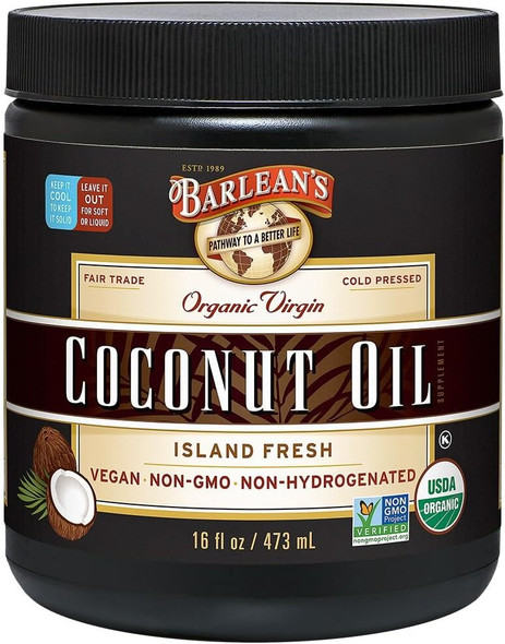 Barlean'S Organic Virgin Coconut Oil 16 Barlean'S Organic Virgin Coconut Oil 16