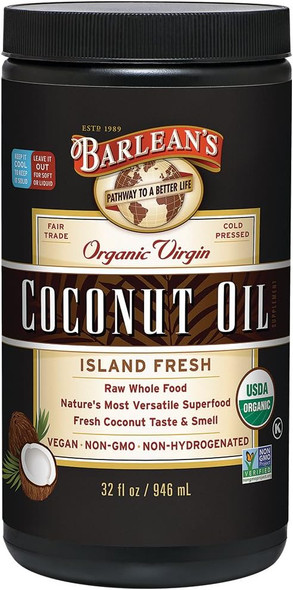 Barlean'S Organic Virgin Island Fresh Coconut Oil – Cold-Pressed, Fair Trade, Usda Organic, Non-Gmo, Vegan - 3