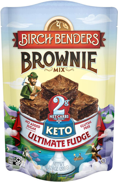 Birch Benders Ultimate Fudge Brownie Mix, 10.8 Oz (Pack Of 2) With By The Cup Swivel Spoons