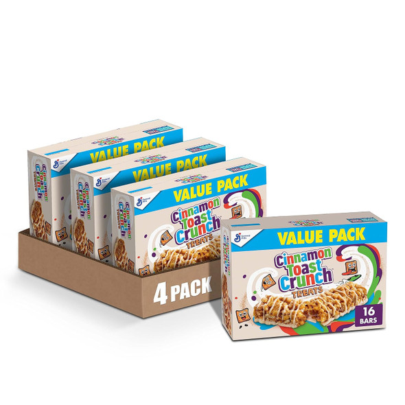 Cinnamon Toast Crunch Breakfast Cereal Treat Bars, Snack Bars, 16 Ct (Pack Of 4)
