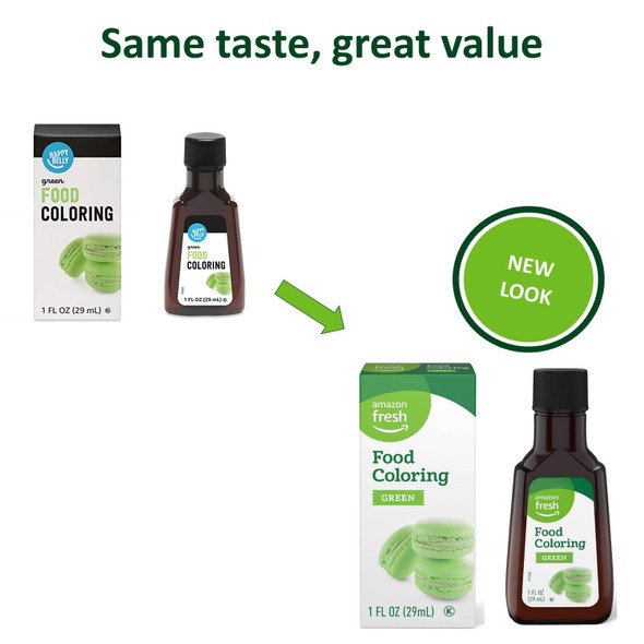 Fresh, Green Food Coloring, 1 Fl Oz (Previously Happy Belly, Packaging May Vary)