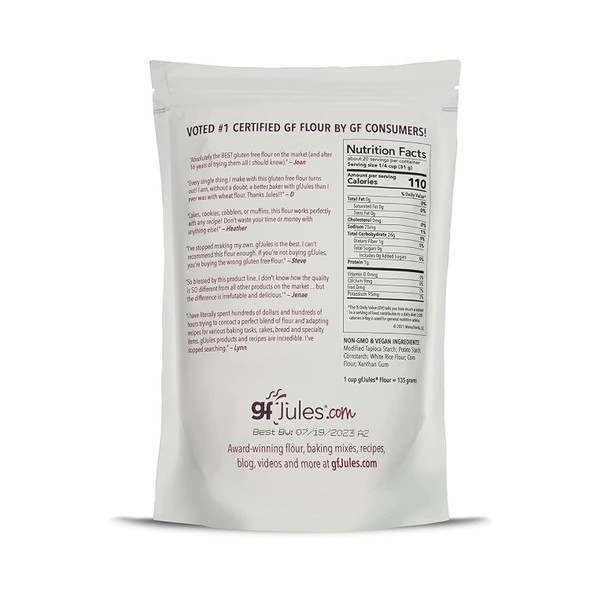 Gfjules Gluten All Purpose Flour And Bread Mix No Grit, Non-Gmo, Vegan & Kosher Cup For Cup Baking Alternative To Regular Flour Voted #1 By Gluten & Celiac Consumers