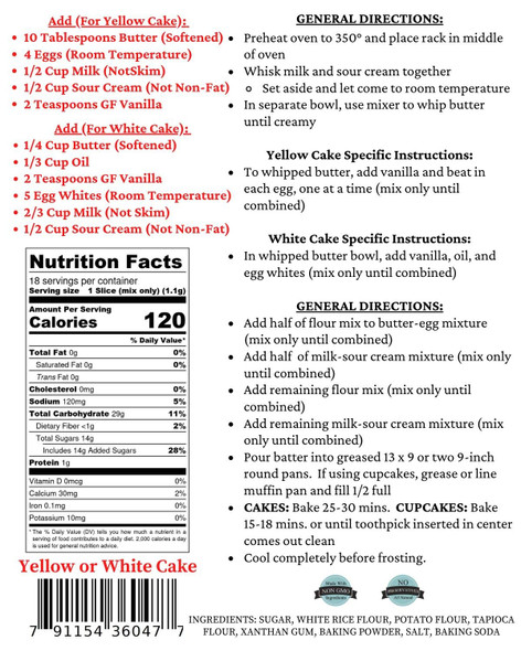 Gluten Yellow Or White Cake Mix