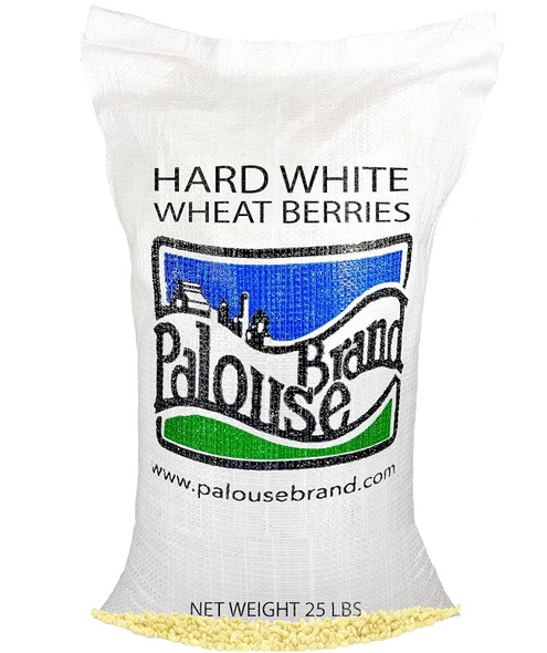 Hard White Wheat Berries 25 Lbs Family Farmed In Washington State 100% Desiccant Sproutable Non-Gmo Project Verified Kosher Poly Bag