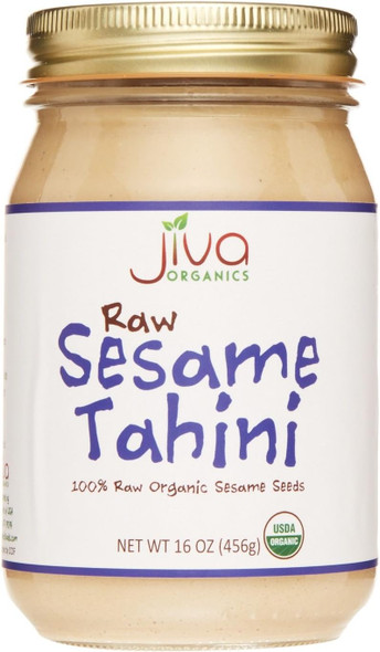 Jiva Organics Raw Organic Sesame Tahini 16-Ounce Jar - Non-Gmo, Natural, Small Batch